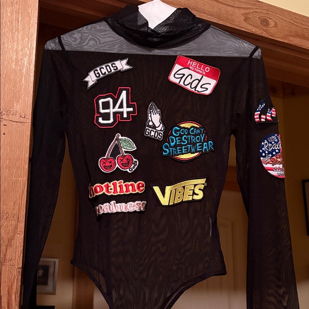 Black Patchwork Bodysuit - image 1